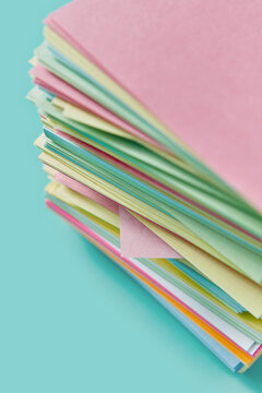 Set of coloured sheets of empty papers for leaving messages
