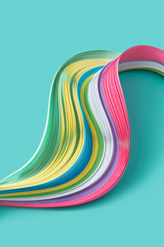 Deformed curvy line with multiple layers of colored material