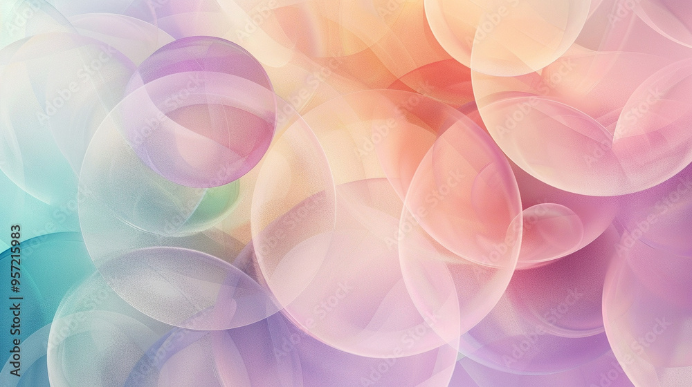 Canvas Prints an abstract background with soft, overlapping circles in pastel colors, creating a bubble-like effec