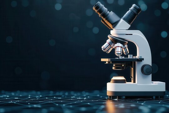 Digital microscope interface, analyzing complex data, illustration