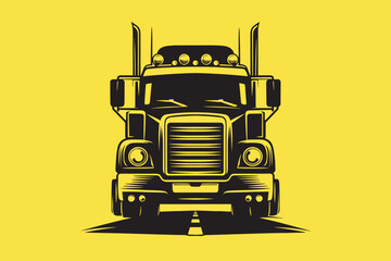 Premium Truck Silhouette Vector for Logo, Branding, and More
