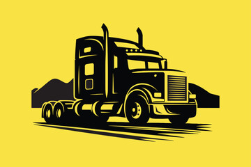 Premium Truck Silhouette Vector for Logo, Branding, and More