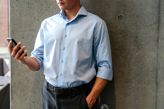 Businessman using cell phone
