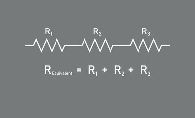 Three resistors connected in series diagram and formula.