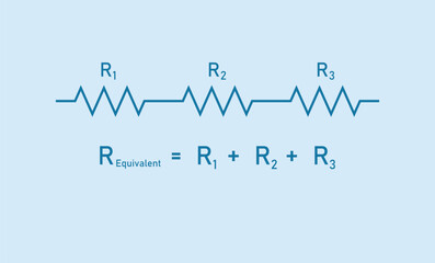 Three resistors connected in series diagram and formula.