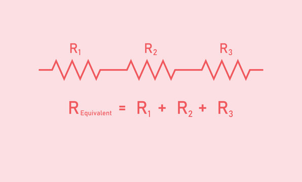 Three resistors connected in series diagram and formula.