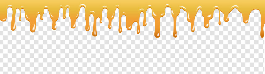 Honey Flowing And Dripping Border Isolated Transparent Background