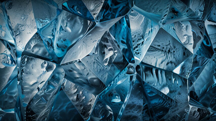 Obraz premium Beautiful Ice background design frozen water wallpaper illustration banner landscape scenery designing decorated wall with ice 