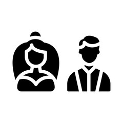 Couple Vector Glyph Icon Design