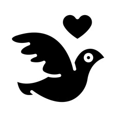 Dove Vector Glyph Icon Design