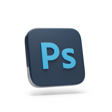 Buenos Aires, Argentina - August 31th, 2024: Adobe Photoshop three-dimensional logo isolated on white background. 3d illustration.