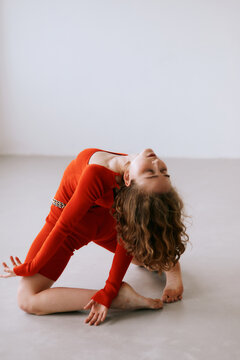 Woman in red outfit portrait