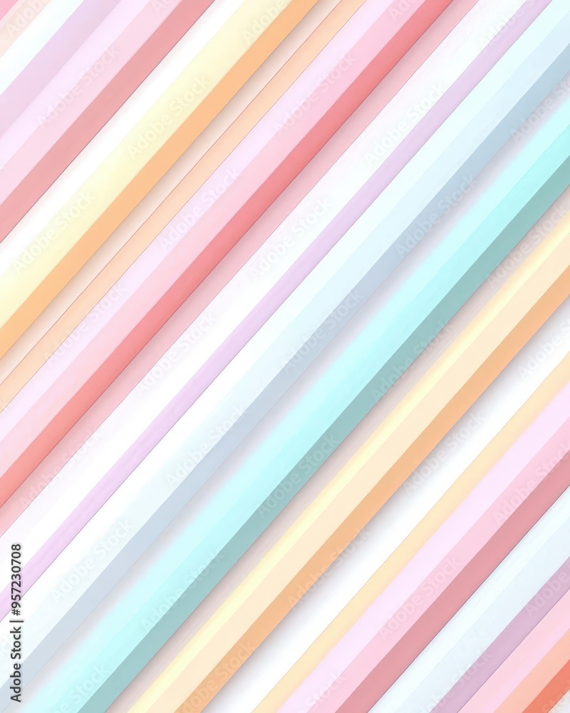 Poster soft pastel stripes in a diagonal pattern, background, perfect for adding a touch of whimsy to any d