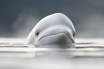 Fototapeta premium Cute beluga whale close up