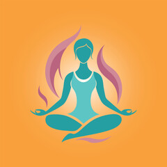 silhouette of yoga woman