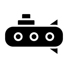 Toy Submarine Vector Glyph Icon Design