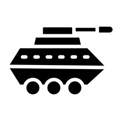 Toy Tank Vector Glyph Icon Design