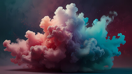 Abstract background that resembles a cloud of color powder suspended in mid-air