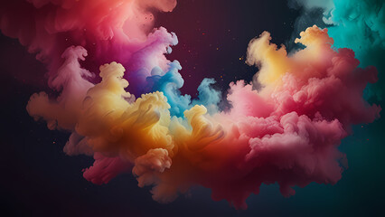 Abstract background that resembles a cloud of color powder suspended in mid-air
