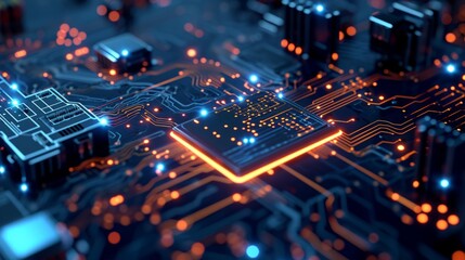 Obraz premium ai technology microchip background digital transformation concept --