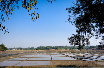 Salt production field in Moheshkhali island in cox's bazar