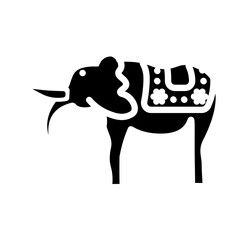 Decorated Elephant Vector Glyph Icon Design