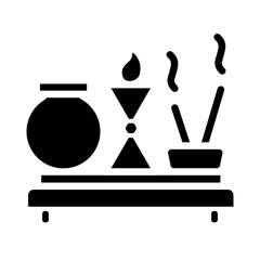 Puja Room Vector Glyph Icon Design