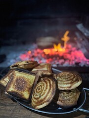 Jaffels on the grill
