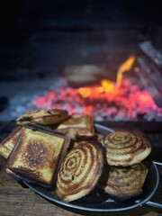 Jaffels on the grill