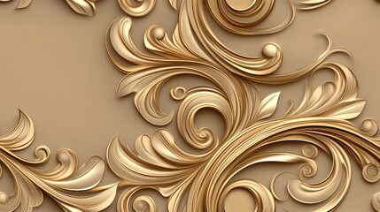 This stunning gold pattern features detailed floral designs that add a touch of luxury to any interior space. Perfect for upscale wall art reflecting Chinese art traditions SEAMLESS PATTERN