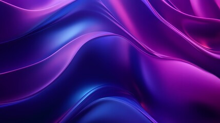 Abstract purple and blue background with wavy lines, gradient effect, futuristic style, high resolution, detailed texture, soft lighting, shadows, reflections
