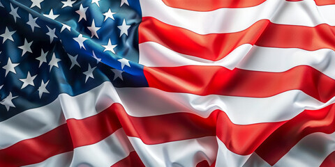 Waving American flag with vivid colors