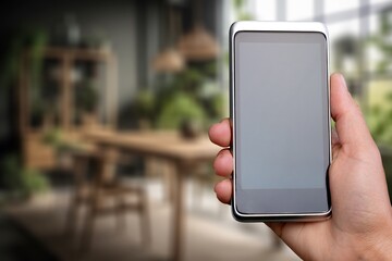 cell phone with blank screen mockup.