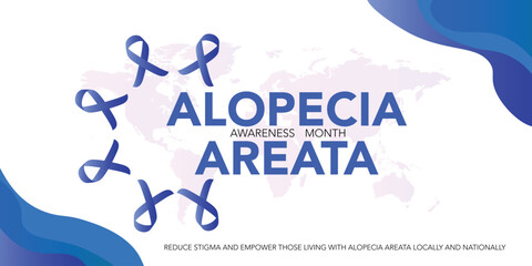 Alopecia Areata Awareness Month is observed every year in September. Holiday concept. Template for background, banner, card, poster, placard, design template with unique shapes with standard color.