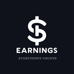 Obraz premium Logo Earnings Money