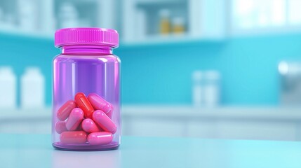 Colorful Pills in Jar