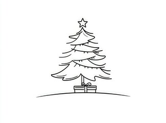 christmas tree illustration isolated on white background