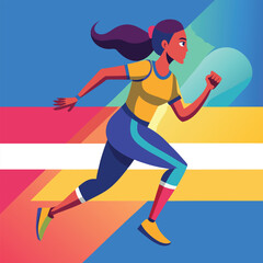 a running women 