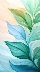 Fototapeta premium Abstract foliage design with soft pastel colors, creating a serene and calming atmosphere for nature-themed projects. watercolor style