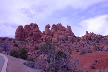Rock fins in Fin Canyon in Arches National Park Utah Photo