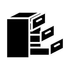 Filing Cabinet Vector Glyph Icon Design
