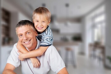 Obraz premium Portrait of little child with young parent