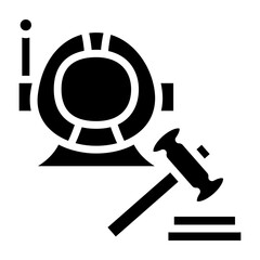 Space Law Vector Glyph Icon Design