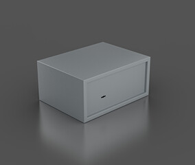 Closed Steel Safe Locker With A Gray Finish For Secure Storage On Gray Background 3D Illustration