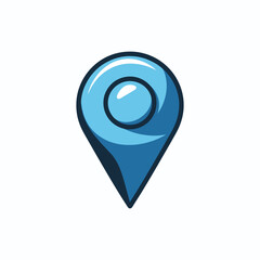 blue pin point icon isolated on white background. vector illustration