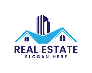 Real estate business logo, house logo icon, vector illustration logo design, building, construction, roof, estate, contractor, apartment, realtor, property, commercial, residential, corporate, flat