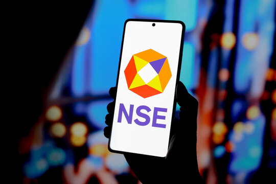 September 3, 2024, Paraguay. In this photo illustration, the National Stock Exchange of India (NSE) logo is displayed on a smartphone screen.