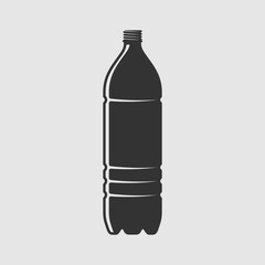 Plastic bottle icon without cap. Vector illustration