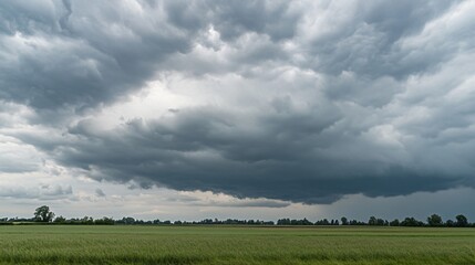 Obraz premium Cold front moving in with heavy clouds and wind, changing weather, turbulent atmosphere