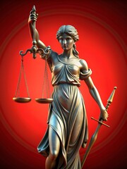 Fototapeta premium View of 3d justice scales